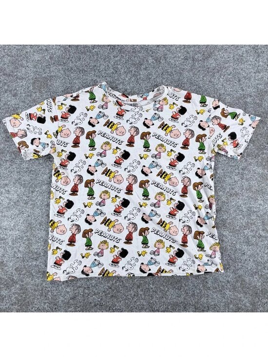 Peanuts Other - Peanuts Worldwide 2020 T-Shirt Kids M 7-9 White All Over Print Peanuts Character